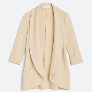 FRENCHMAUVE Melanie Knit Tunic Blazer Off-White Small